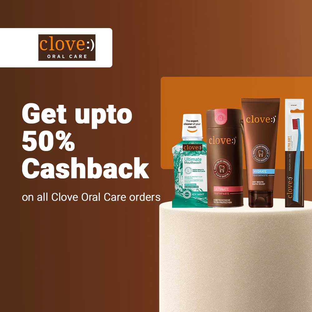 Shop Clove Oral Care Products via Zoogol & Unlock Exclusive Cashback, Special Deals, Moneyback Rewards and Referral Benefits on Premium Dental Care