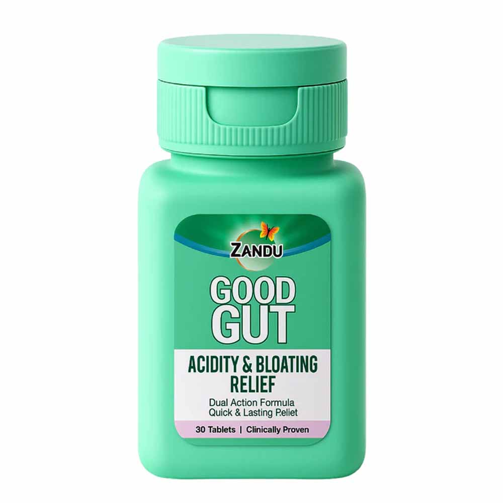 Zandu Good Gut Acidity & Bloating Relief Tablets | Ayurvedic Digestive Care | Gas Relief & Gut Health