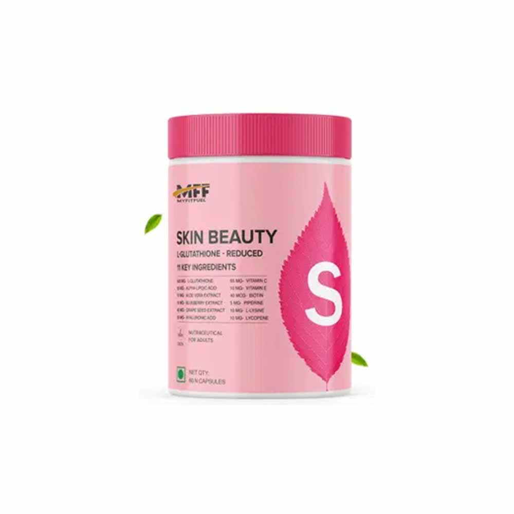 MyFitFuel Skin Beauty Glutathione Capsules | Lycopene Vitamin C & E | Hyaluronic Acid Biotin | Healthy Glowing Skin Support