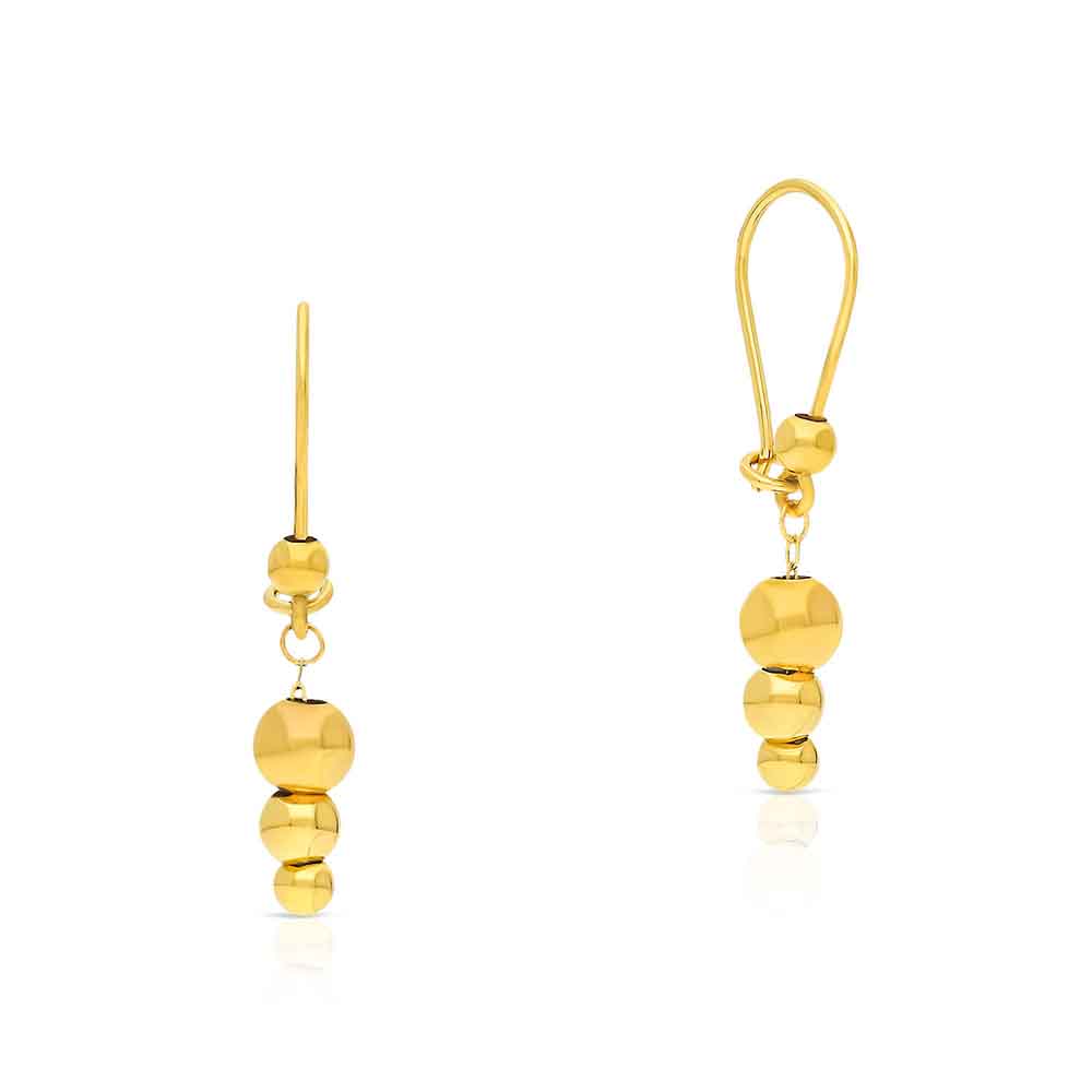 Malabar Gold & Diamonds Zoul Gold Earrings | 18K BIS Hallmark | Drop Design | Elegant Daily Wear