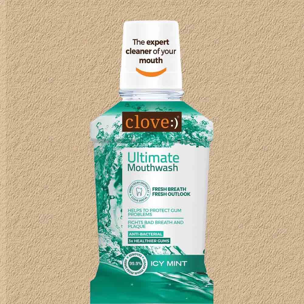 Clove Oral Care Ultimate Antibacterial Mouthwash Cool Mint | Fresh Breath | ADS Technology | Stain Protection