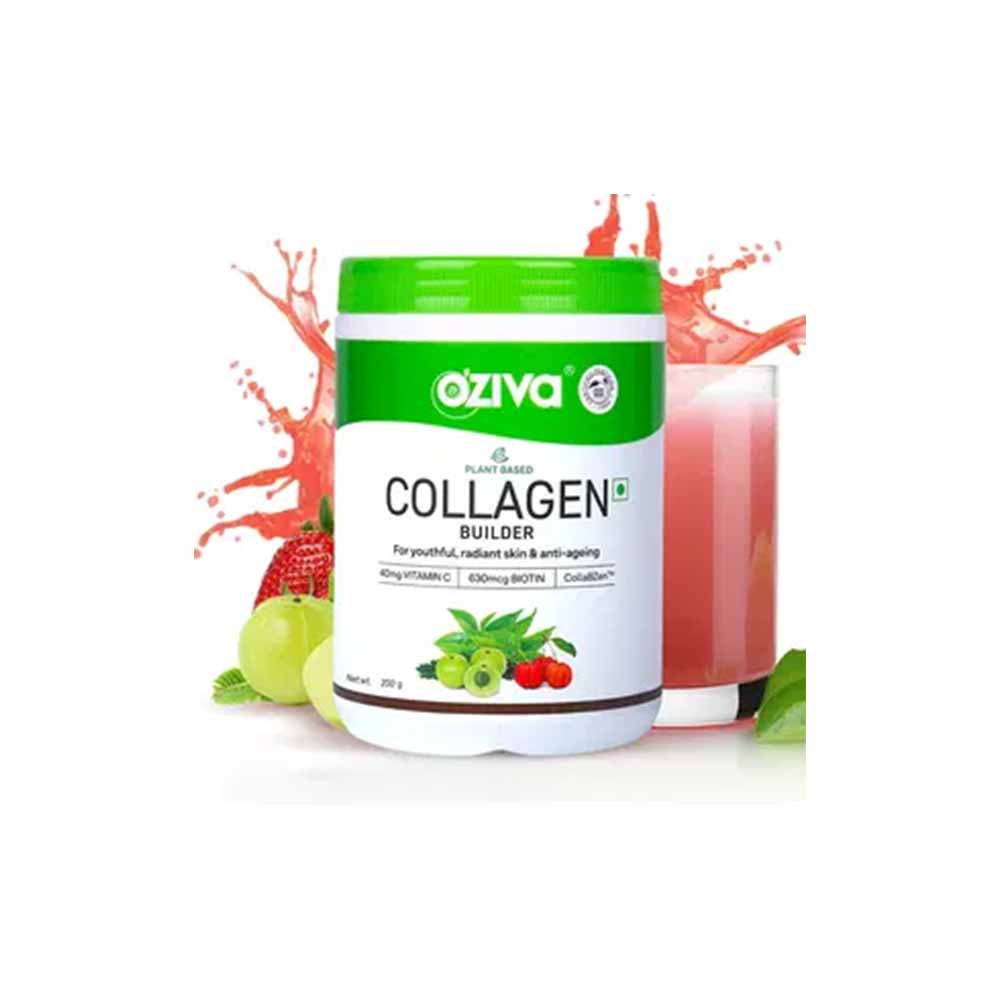 OZiva Plant Based Collagen Builder | Vegan Collagen Supplement | Skin Hair & Nail Support | Antioxidant Rich Formula