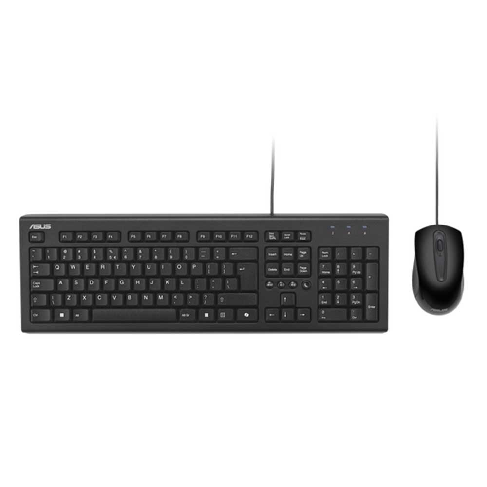 ASUS USB Keyboard and Mouse Combo U2000 | Ergonomic Full Size Keyboard | Optical Mouse Plug and Play