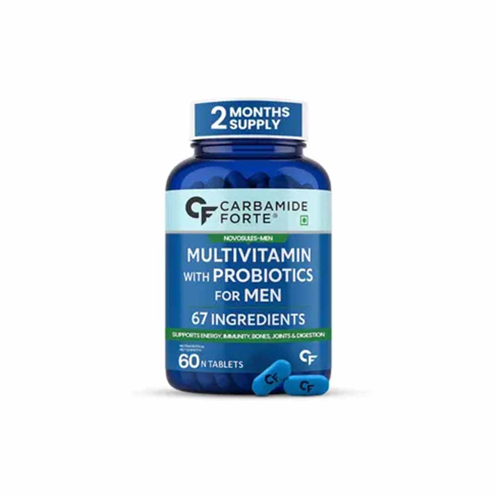 Carbamide Forte Multivitamin for Men | 67 Ingredients | Vitamins Minerals Probiotics | Immunity Energy & Performance Support