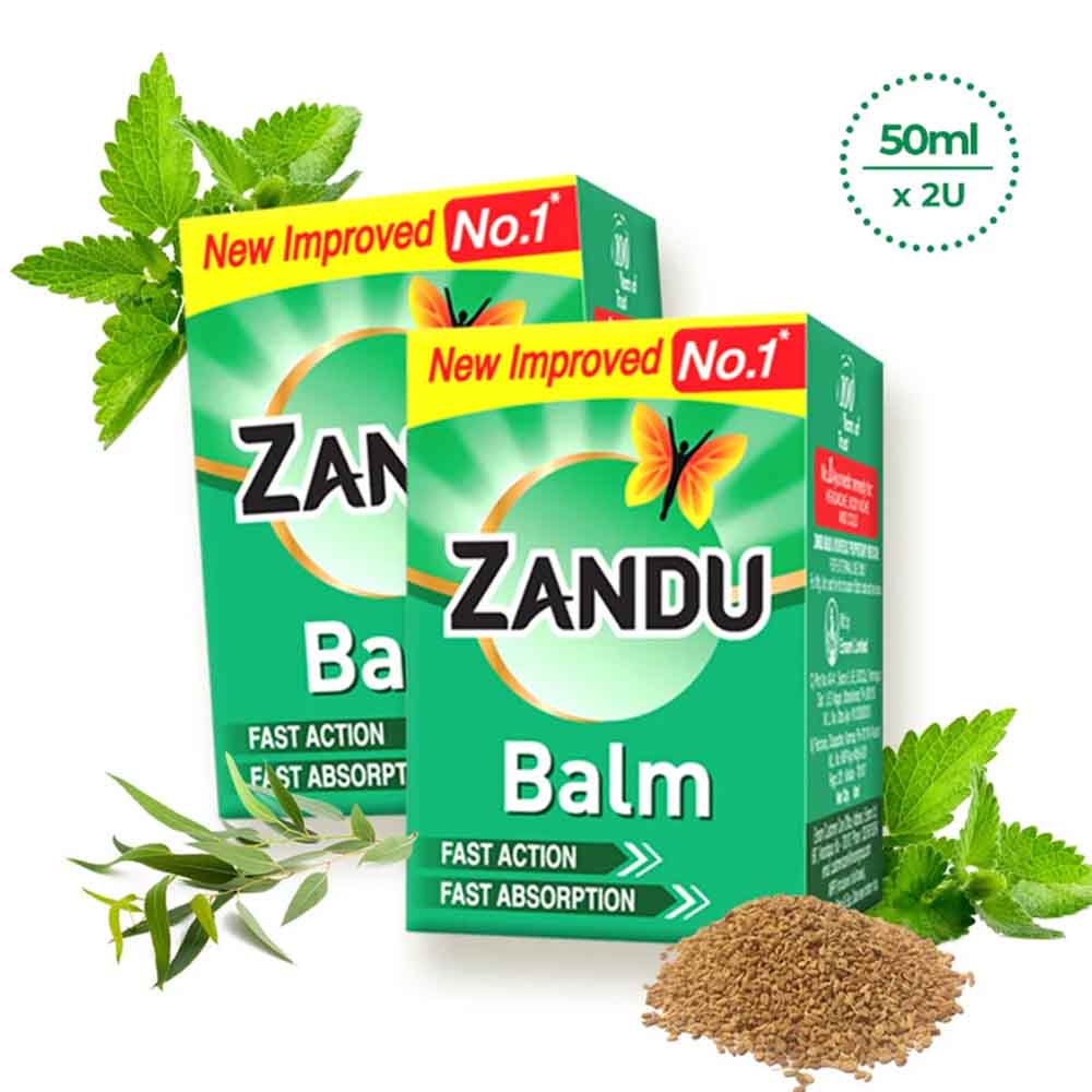 Zandu Balm 50ml Pack of 2 | Fast Pain Relief for Headache Body Pain & Cold