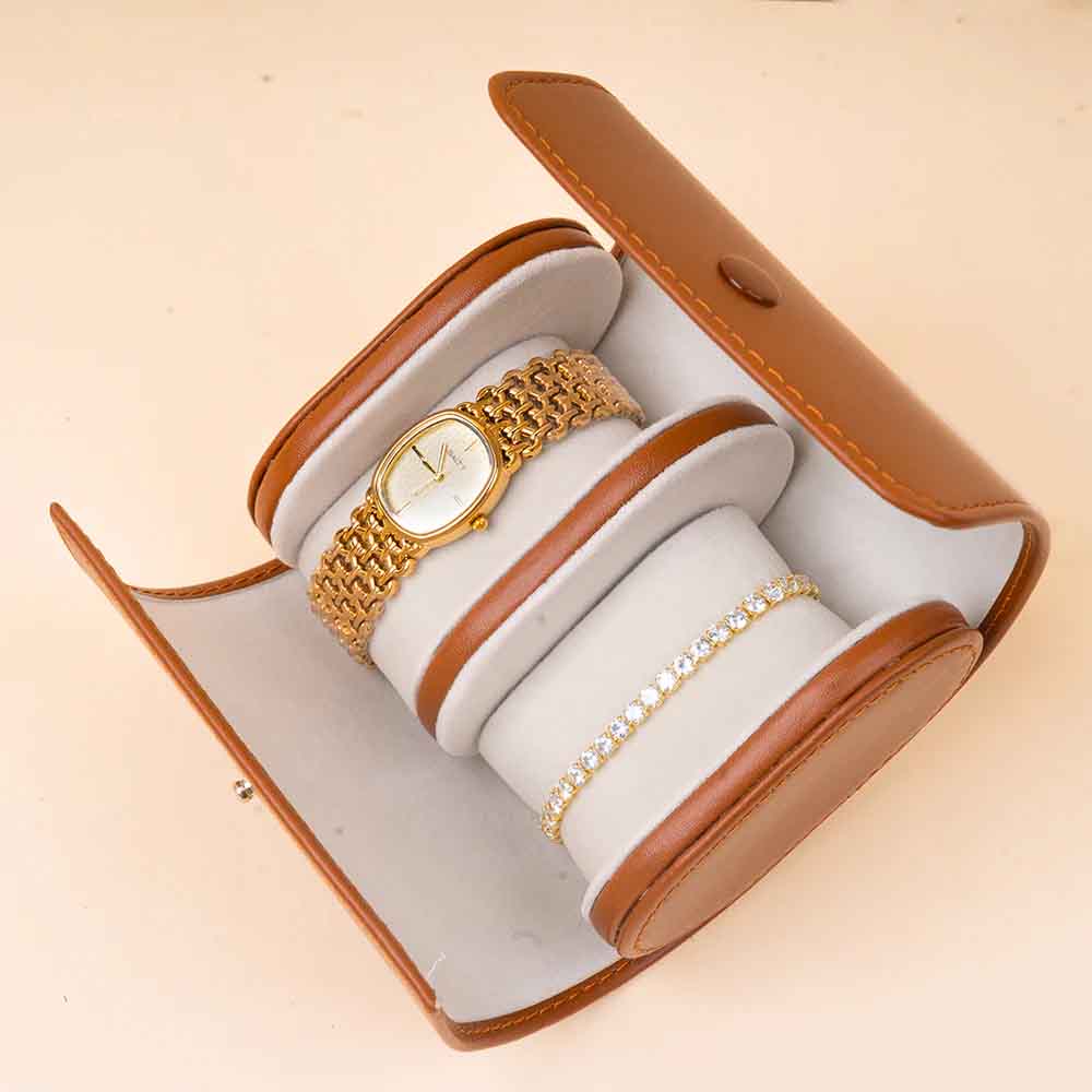 Salty Oval Dial Mesh Bracelet Watch & Tennis Bracelet Set | Gold Tone Watch | Quartz Analog | Elegant Women Gift Set