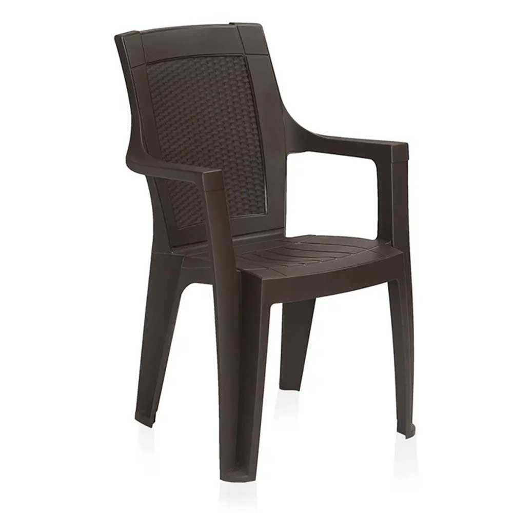 Nilkamal Mystique Plastic Arm Chair Set of 2 | Durable Virgin Plastic | Ergonomic Matte Finish Chairs