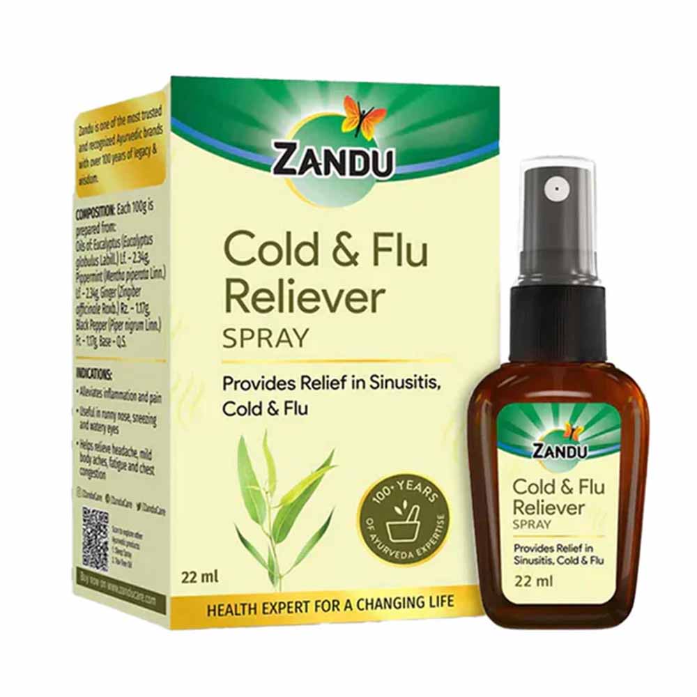 Zandu Cold & Flu Nasal Spray | Ayurvedic Relief for Sinus Allergy & Runny Nose
